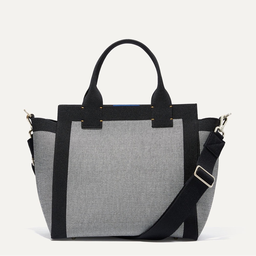 Rothy's Gray and Black Canvas Tote with Crossbody Strap